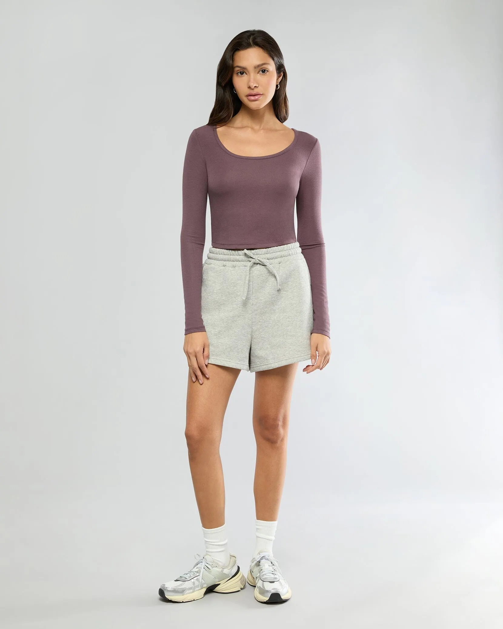 Long Sleeve Cropped Scoop Neck Top sold by IVL COLLECTIVE product image thumbnail 3