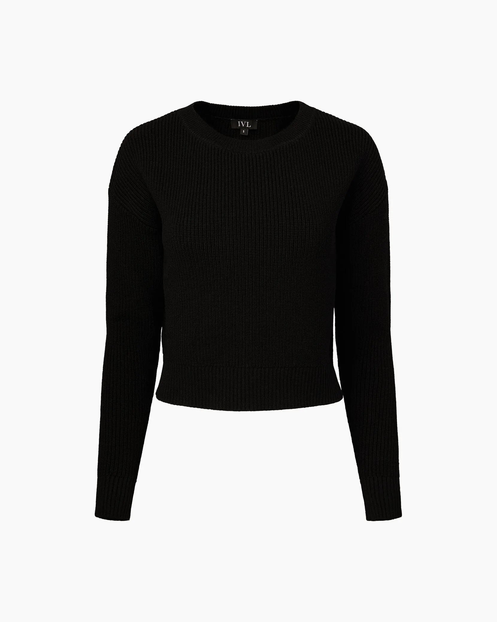 Jet Black Boatneck Sweater + High Rise Sweater Shorts sold by IVL COLLECTIVE product image thumbnail 2