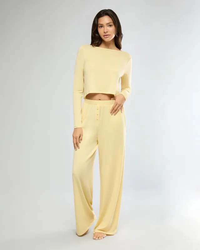 Flan Boatneck Long Sleeve Sleep Tee + Boxer Pajama Pant sold by IVL COLLECTIVE