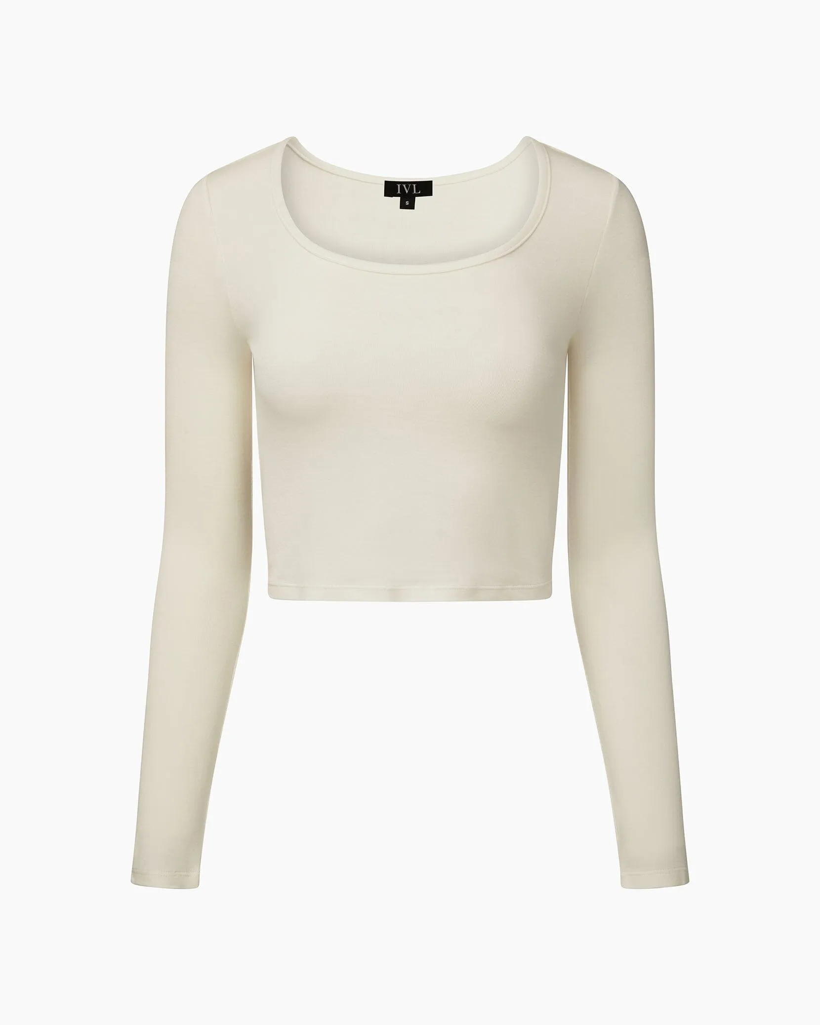Long Sleeve Cropped Scoop Neck Top sold by IVL COLLECTIVE product image thumbnail 2