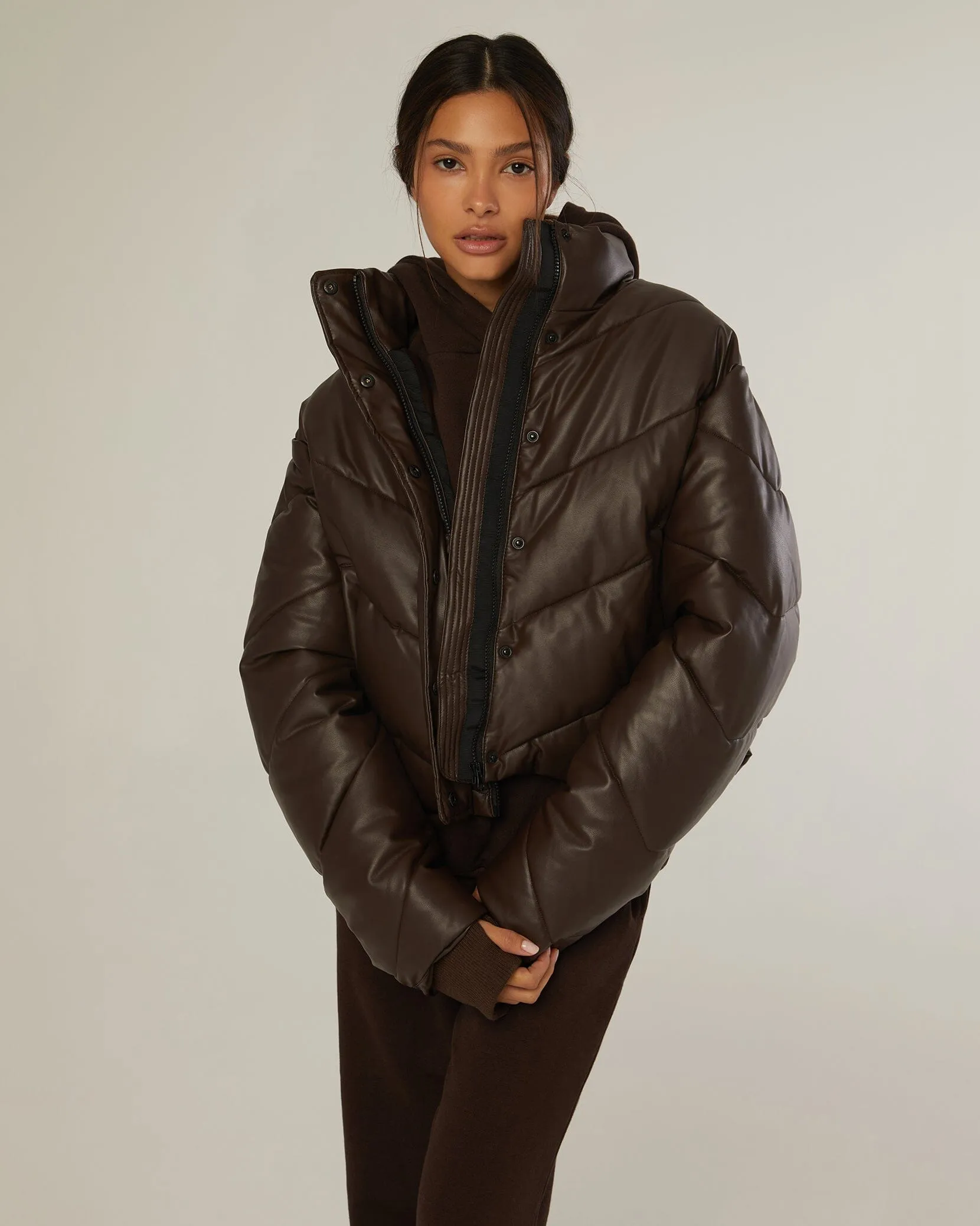 Leather Puffer Jacket sold by IVL COLLECTIVE
