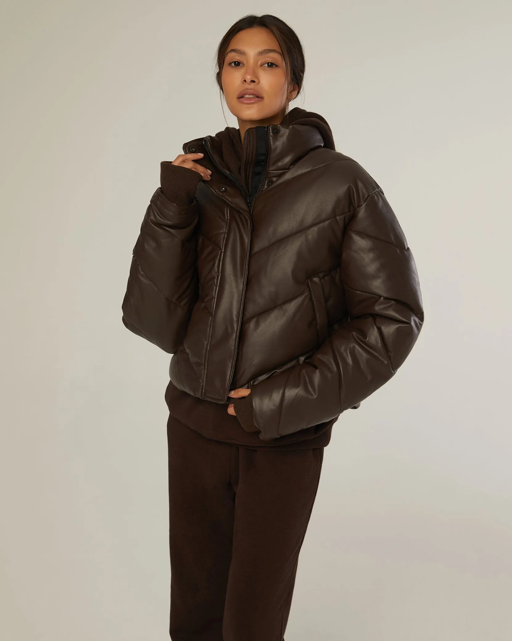 Leather Puffer Jacket sold by IVL COLLECTIVE product image thumbnail 4