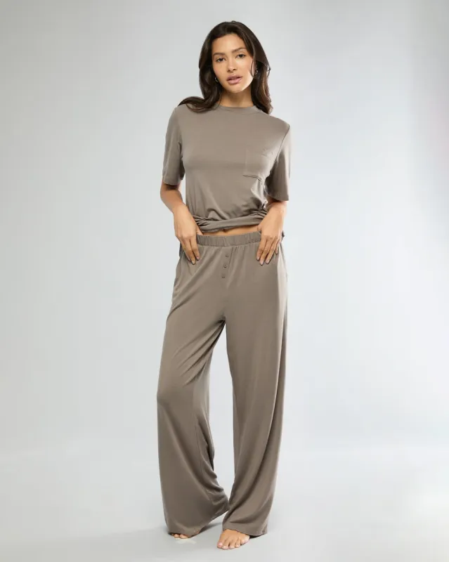 Umber Boyfriend Sleep Tee + Boxer Pajama Pant sold by IVL COLLECTIVE