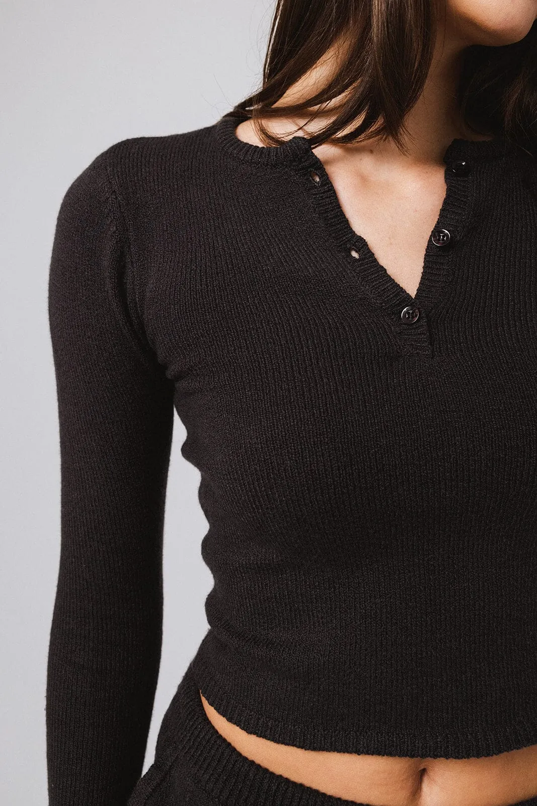 Boucle Henley Top sold by IVL COLLECTIVE product image thumbnail 4