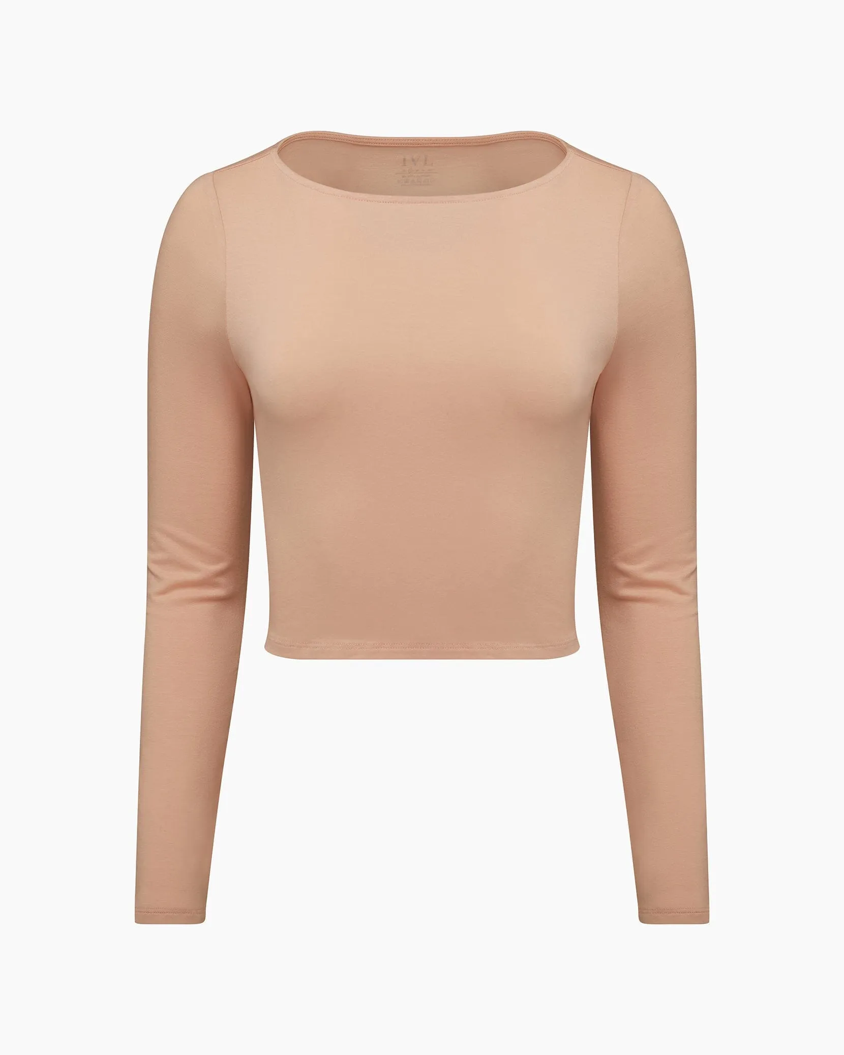 Soft Peach Boatneck Long Sleeve Sleep Tee + Boxer Pajama Short sold by IVL COLLECTIVE product image thumbnail 2