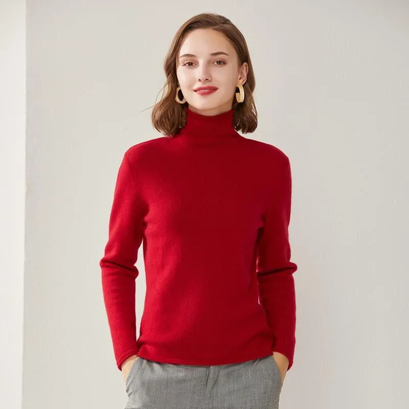 Turtleneck Cashmere Women Sweater sold by DAISYSILK