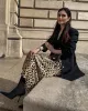 Silk Satin Bias Cut Long Leopard Print Skirt sold by DAISYSILK