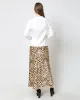 Silk Satin Bias Cut Long Leopard Print Skirt sold by DAISYSILK