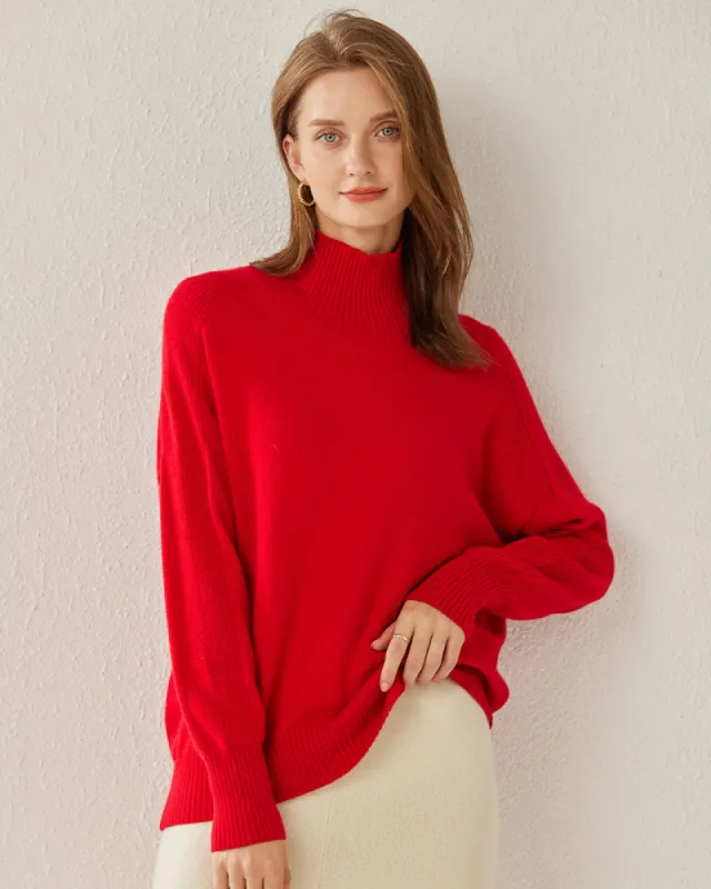 Cozy Turtleneck Oversized Cashmere Sweater sold by DAISYSILK