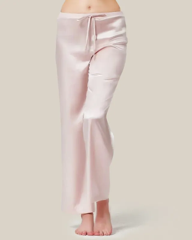 Women's Simple Casual Straight Leg Silk Sleep Night Pants sold by DAISYSILK