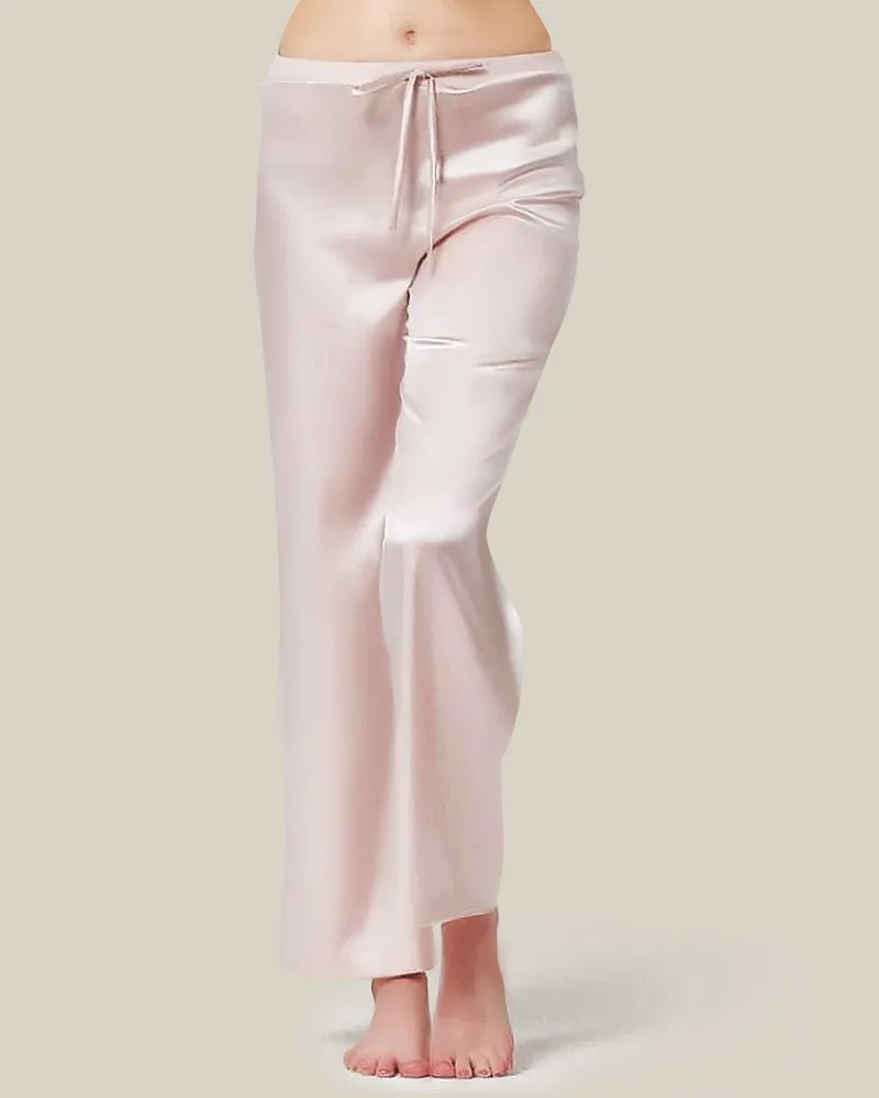 Women's Simple Casual Straight Leg Silk Sleep Night Pants sold by DAISYSILK