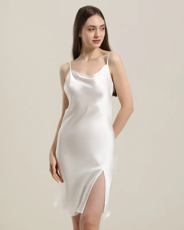 Backless Silk Slip Dress with Cowl Neck sold by DAISYSILK