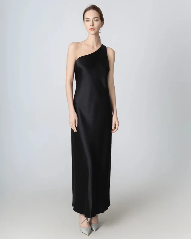 One Shoulder Maxi Silk Dress sold by DAISYSILK