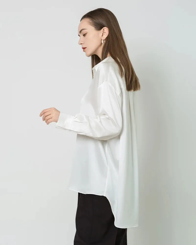 Relax Drop Shoulder Oversize Silk Shirt sold by DAISYSILK product image thumbnail 5