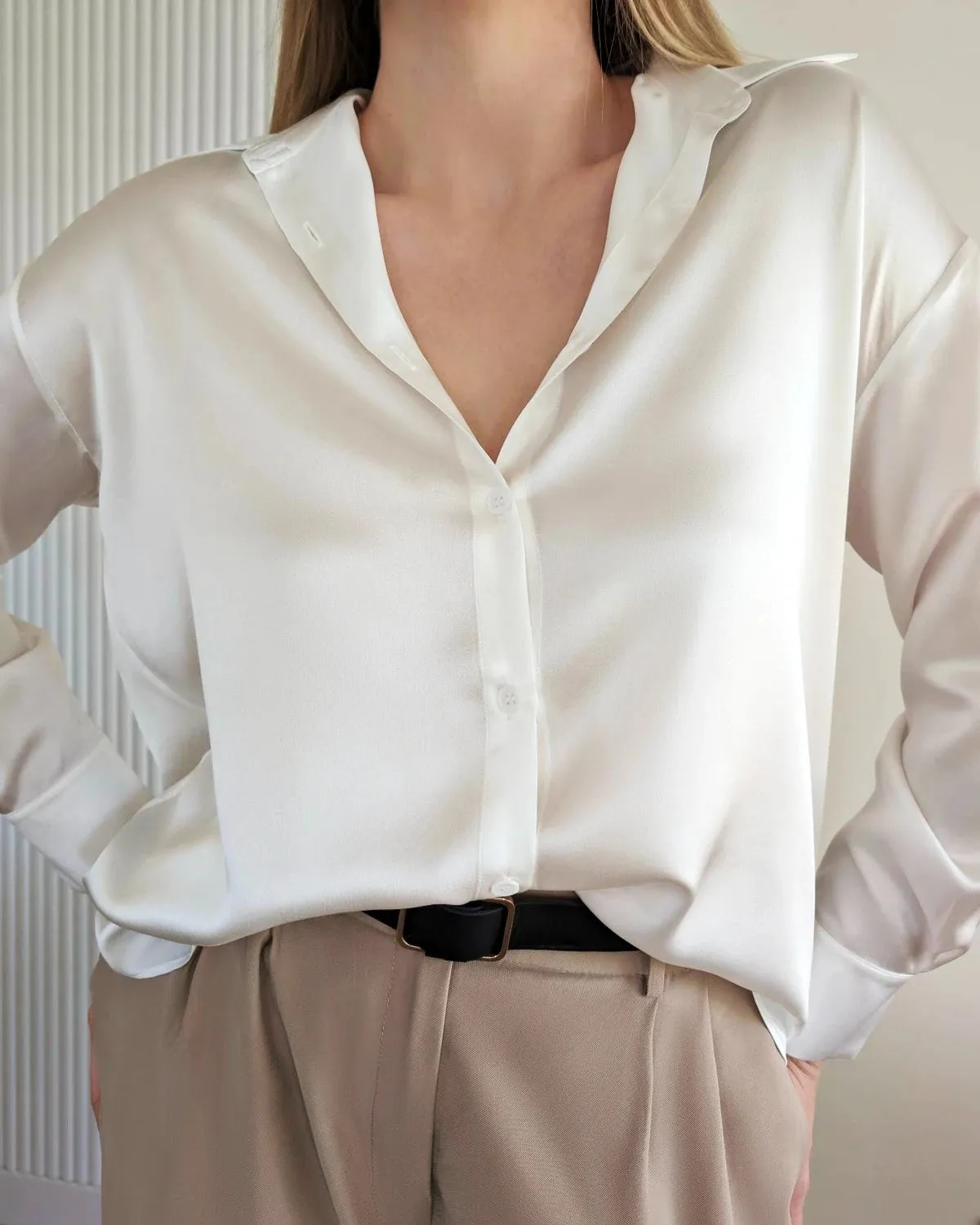 Relax Drop Shoulder Oversize Silk Shirt sold by DAISYSILK product image thumbnail 2
