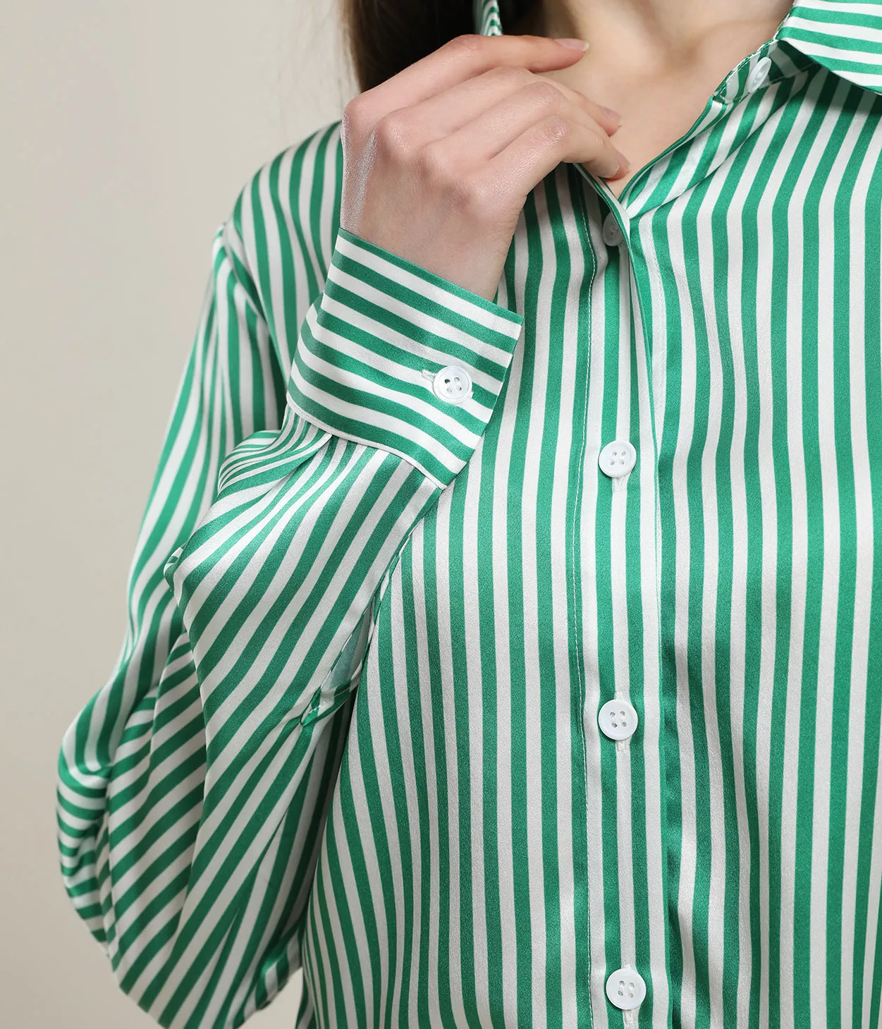 Stripe Silk Blouse for Women sold by DAISYSILK product image thumbnail 5