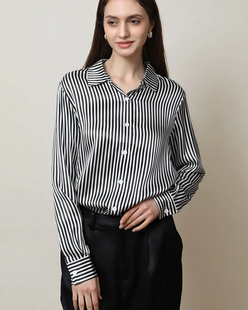 Stripe Silk Blouse for Women sold by DAISYSILK product image thumbnail 3