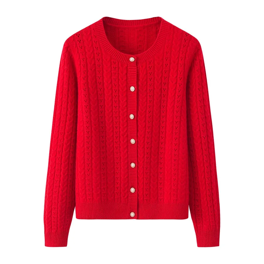 Woman Cashmere Cardigan Sweater sold by DAISYSILK