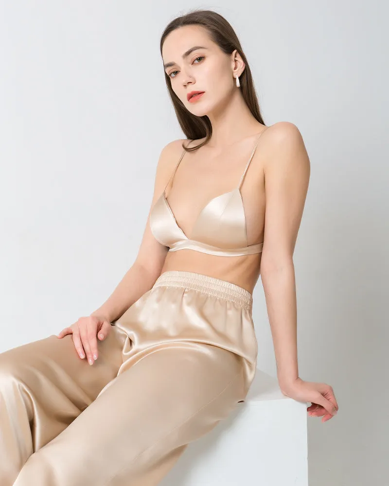 100% Silk Satin Soft Breathable Cap Wireless Bra sold by DAISYSILK product image thumbnail 5