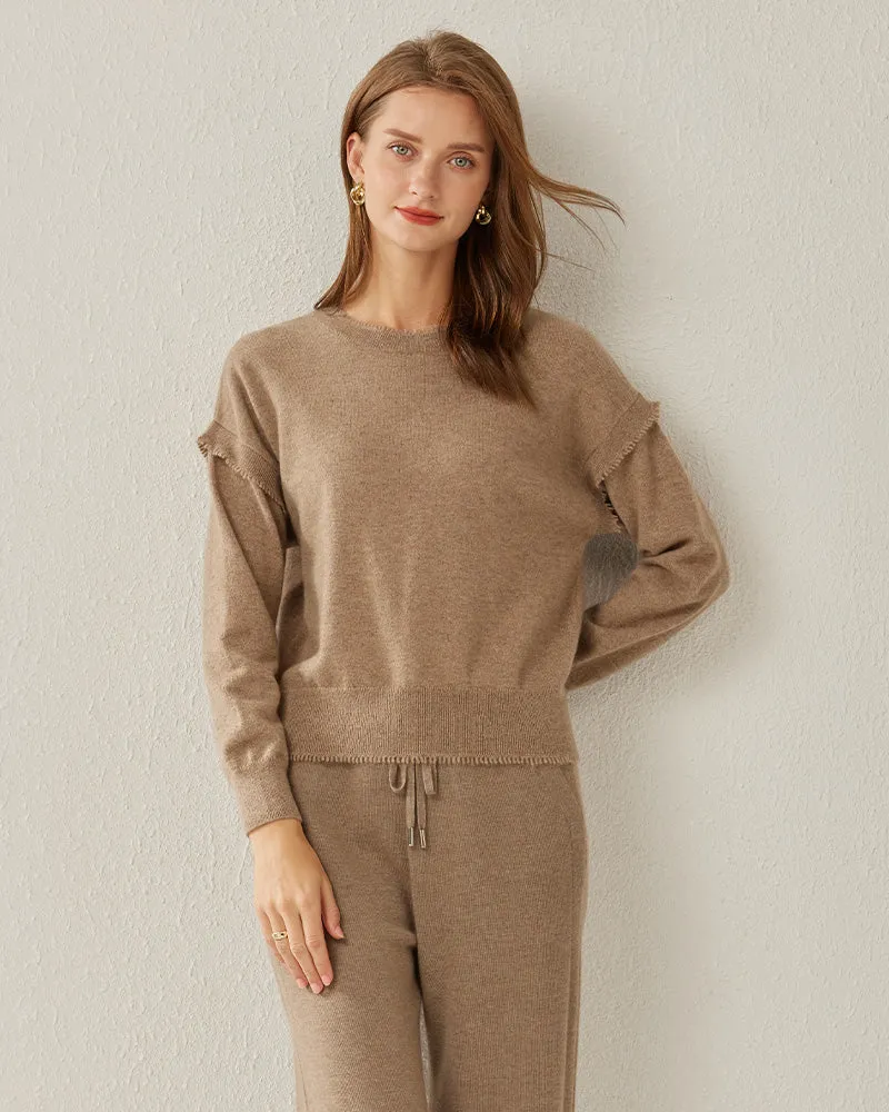 Luxe Ribbed Pollover Cashmere Sweater sold by DAISYSILK
