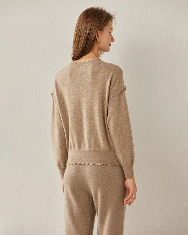 Luxe Ribbed Pollover Cashmere Sweater sold by DAISYSILK product image thumbnail 5