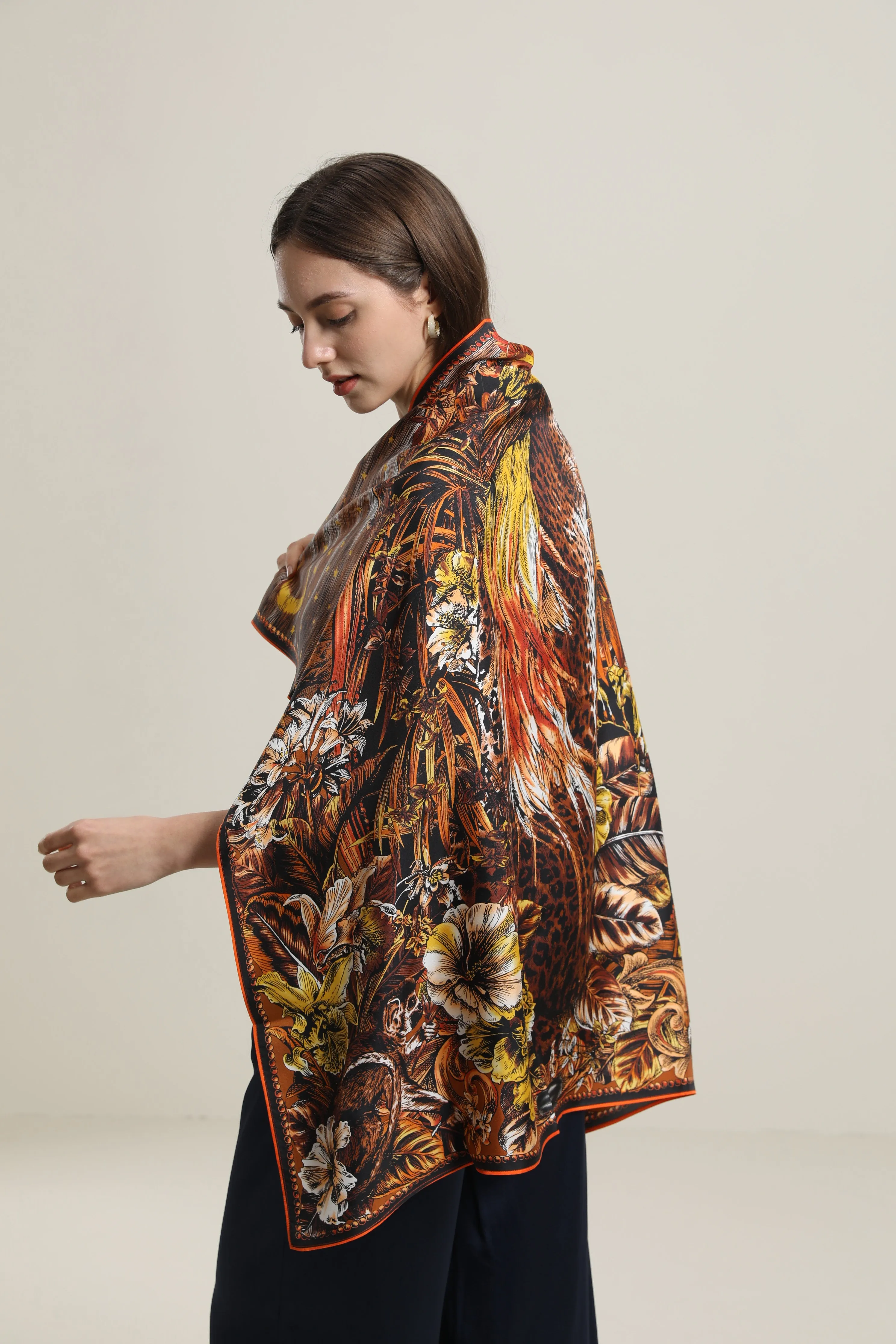 Vintage Tiger Silk Scarf sold by DAISYSILK product image thumbnail 2