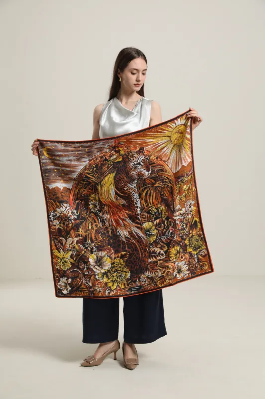 Vintage Tiger Silk Scarf sold by DAISYSILK