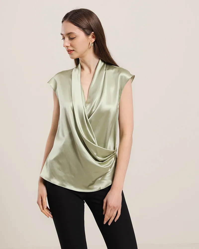 Sleeveless V-Neck Top Silk Blouse sold by DAISYSILK product image thumbnail 3