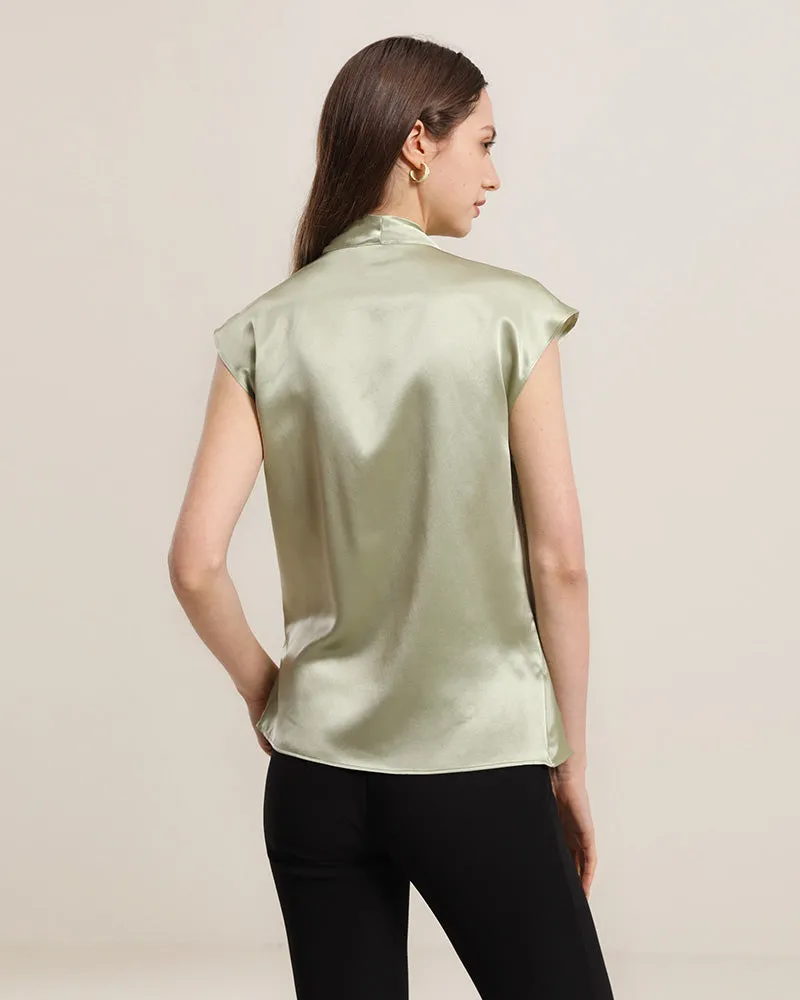 Sleeveless V-Neck Top Silk Blouse sold by DAISYSILK product image thumbnail 4