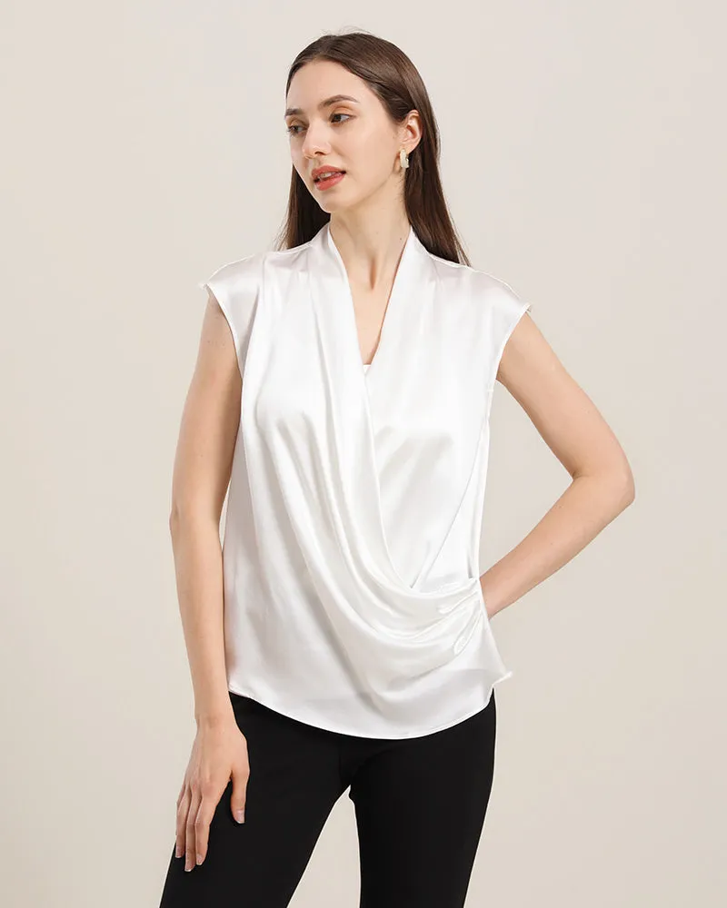 Sleeveless V-Neck Top Silk Blouse sold by DAISYSILK product image thumbnail 5