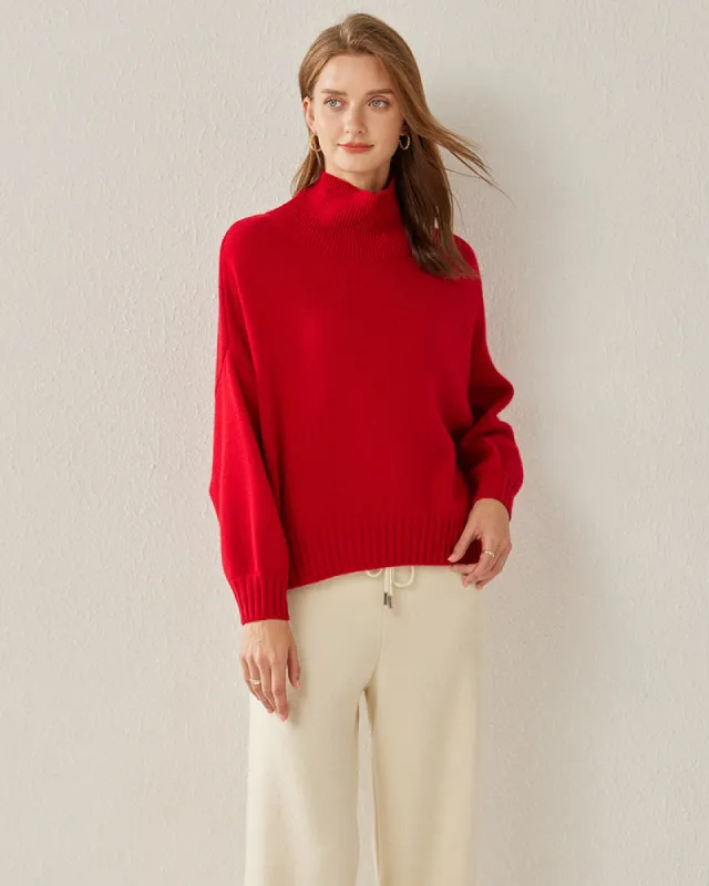Luxe Oversized Cashmere Turtleneck Sweater sold by DAISYSILK
