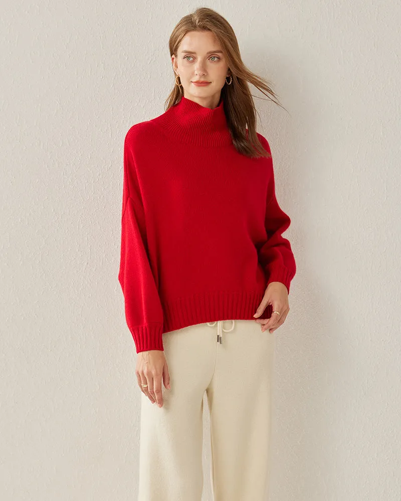 Luxe Oversized Cashmere Turtleneck Sweater sold by DAISYSILK