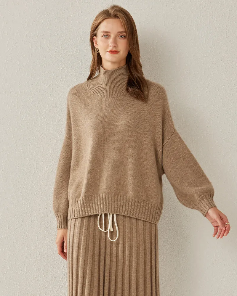 Luxe Oversized Cashmere Turtleneck Sweater sold by DAISYSILK product image thumbnail 5
