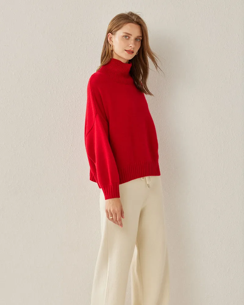Luxe Oversized Cashmere Turtleneck Sweater sold by DAISYSILK product image thumbnail 3