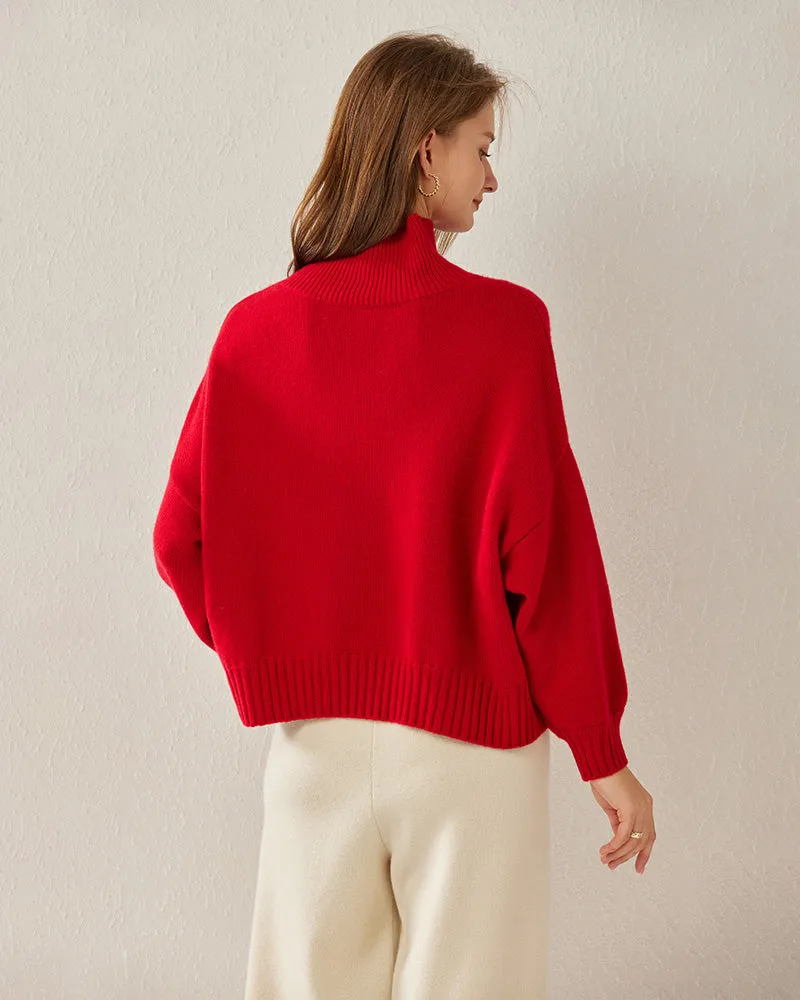Luxe Oversized Cashmere Turtleneck Sweater sold by DAISYSILK product image thumbnail 2