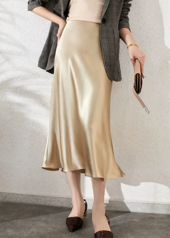 22Momme Silk Midi Skirts with Elastic Waistband sold by DAISYSILK