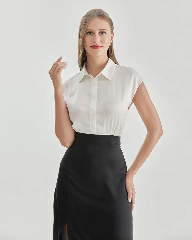 Silk Dress with White Shirt and Black Skirt sold by DAISYSILK product image thumbnail 3