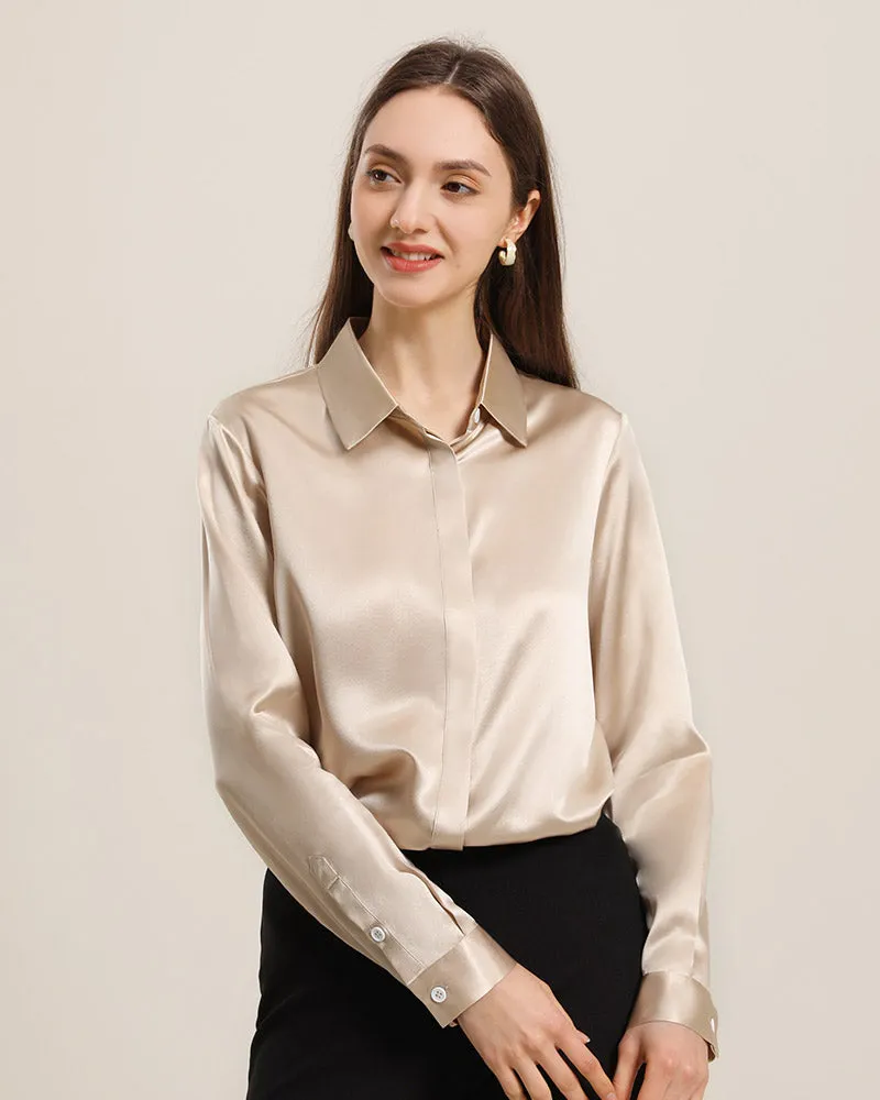 22Momme Silk Blouse with Hidden Buttons sold by DAISYSILK product image thumbnail 3