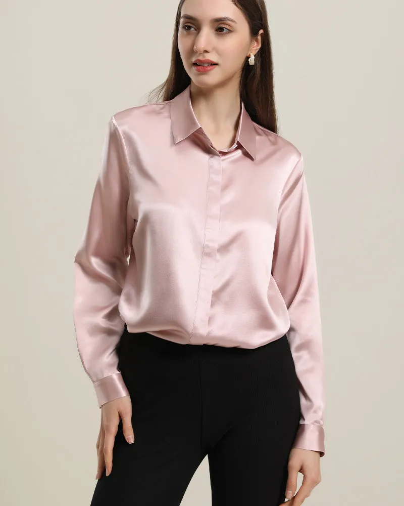 22Momme Silk Blouse with Hidden Buttons sold by DAISYSILK product image thumbnail 2