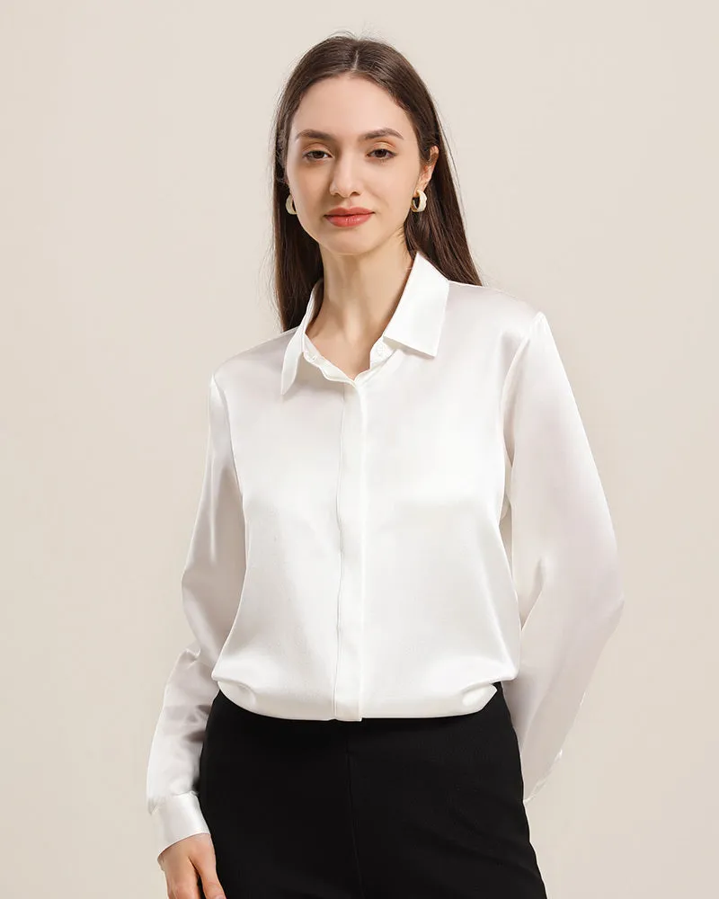 22Momme Silk Blouse with Hidden Buttons sold by DAISYSILK product image thumbnail 5