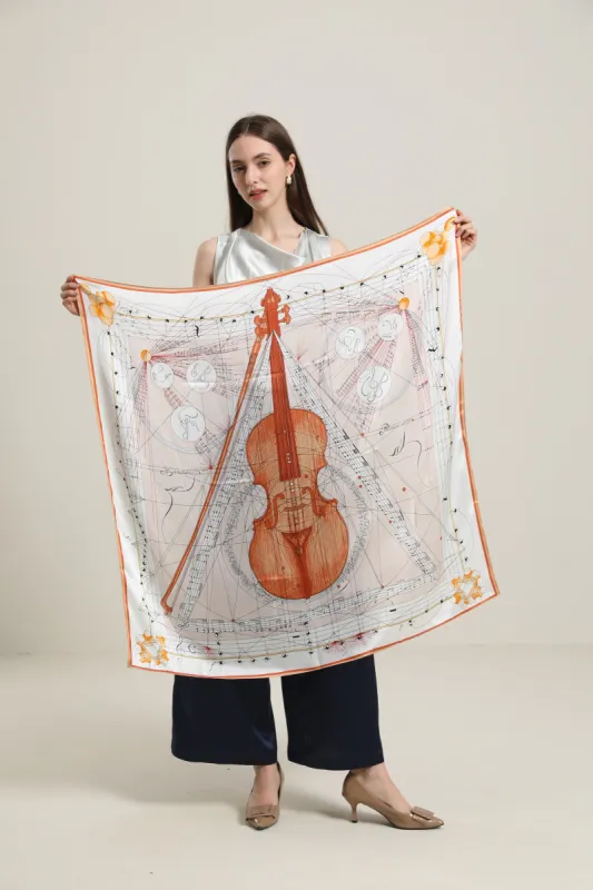 Elegant Silk Violins Scarf sold by DAISYSILK
