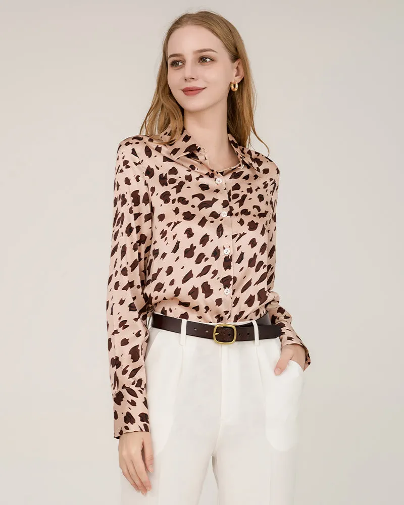 Leopard Print Silk Shirt For Women sold by DAISYSILK product image thumbnail 5