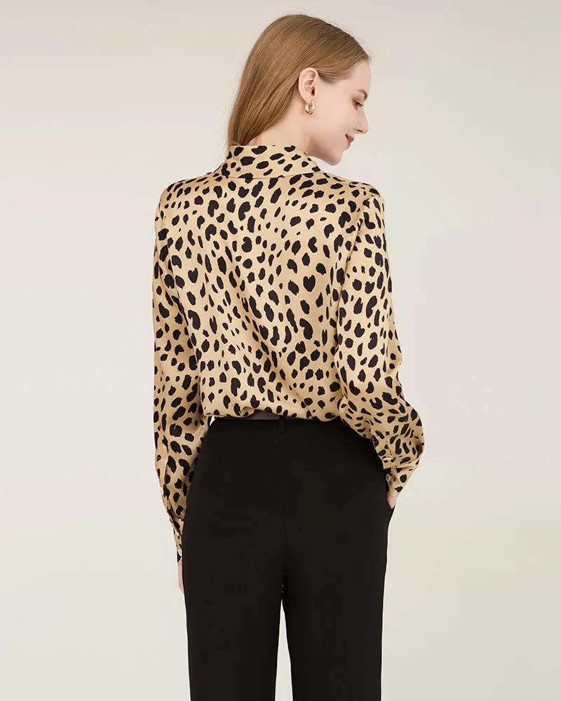 Leopard Print Silk Shirt For Women sold by DAISYSILK product image thumbnail 4