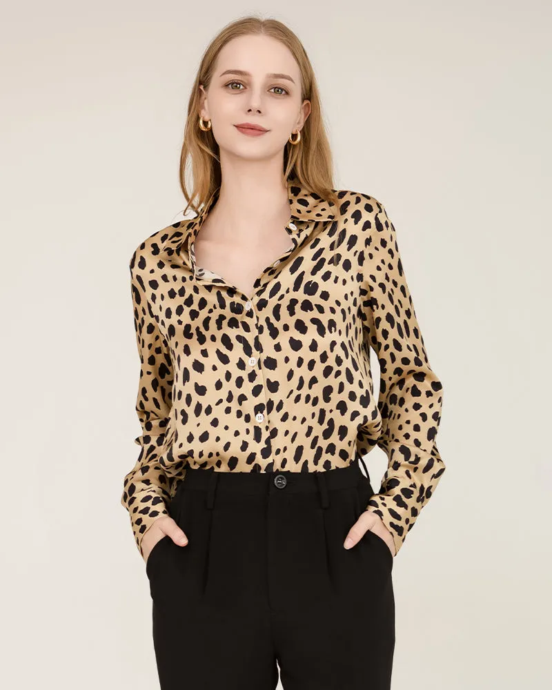 Leopard Print Silk Shirt For Women sold by DAISYSILK