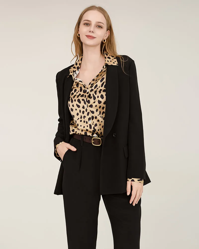 Leopard Print Silk Shirt For Women sold by DAISYSILK product image thumbnail 2