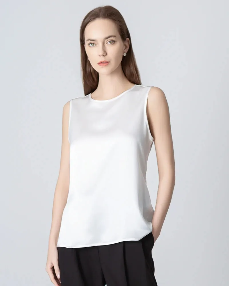 Sleeveless Round Neck Silk Blouse for Women sold by DAISYSILK product image thumbnail 5