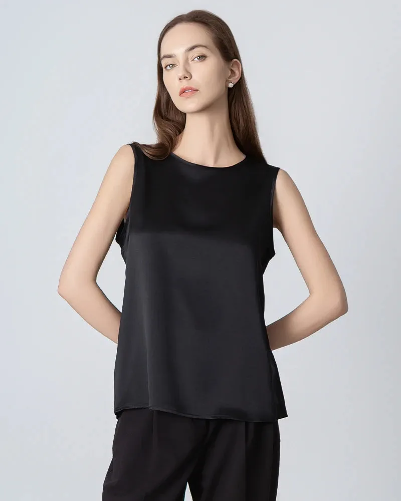 Sleeveless Round Neck Silk Blouse for Women sold by DAISYSILK product image thumbnail 4