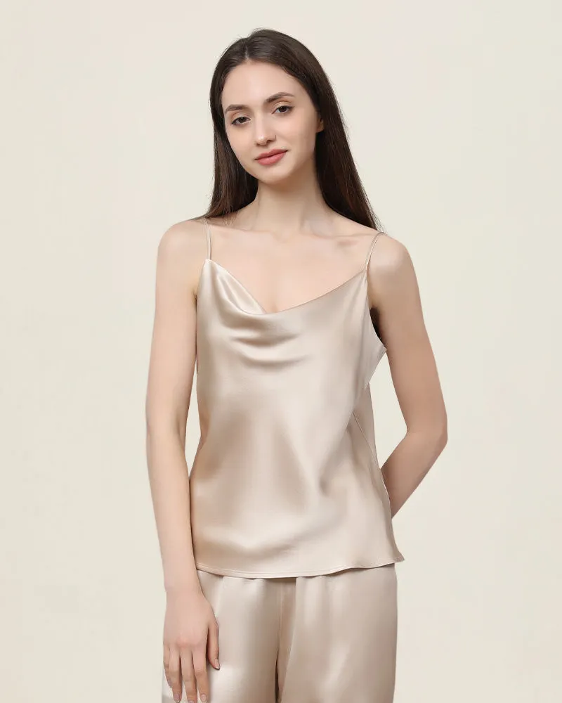 Cowl Neck Camisole Silk Pajama Set sold by DAISYSILK product image thumbnail 3