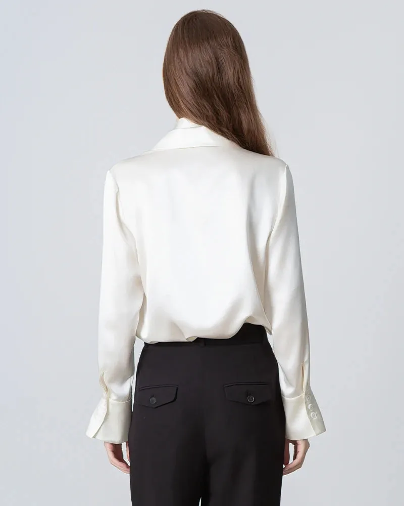 Long Sleeves Tie Neck Silk Shirt for Women sold by DAISYSILK product image thumbnail 2