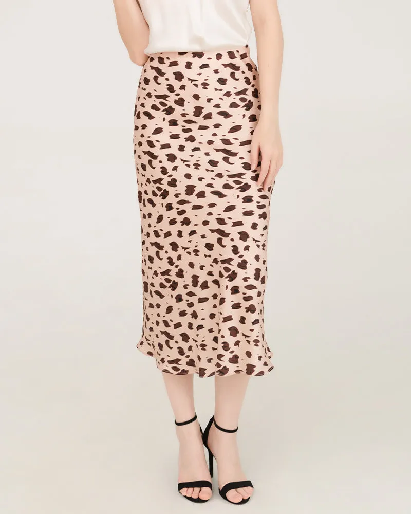 Leopard Print 100% Silk Midi Skirts sold by DAISYSILK product image thumbnail 3